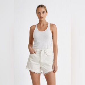 Agolde Off-White Parker Denim Cutoff Shorts